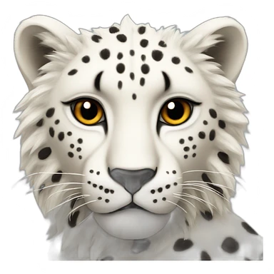 white cheetah with a black lion mane of wool sticker