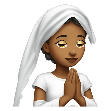 Caramel skin Girl praying for with white veil  sticker