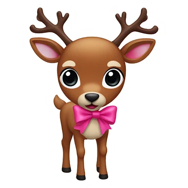 Rudolph with pink bow sticker