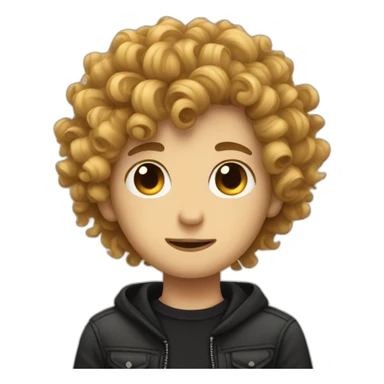 emo boy with curly hair sticker