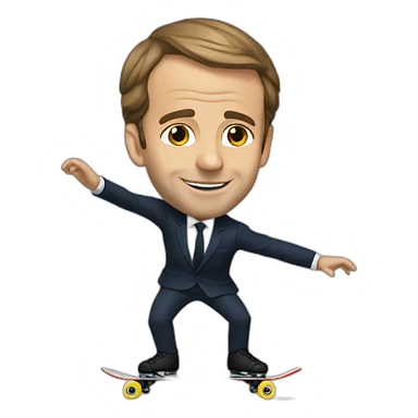 Macron qui fait du skate sticker