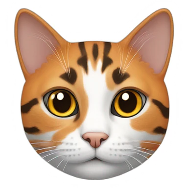 Orange, black and white Tabby Cat sticker
