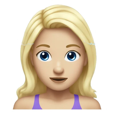 girl swimming blonde hair blue eyes sticker