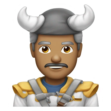 um homem doido com colher na mão sticker