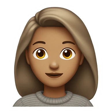 Girl light Skin Brown Hair Wearing Pullover  sticker