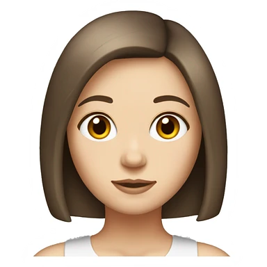 Brunette white girl with brown eyes and bob haircut sticker