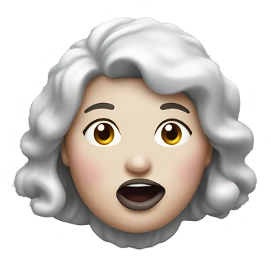 A fat lady sticking her tongue out at me  sticker