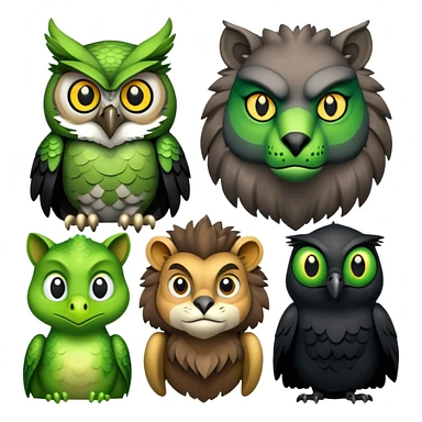 🦉🦎🐺🐦‍⬛🐸🦁 sticker