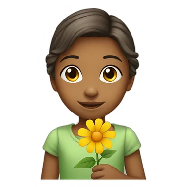 little girl with a flower sticker
