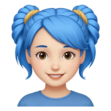 a girl with blue bun hair sticker