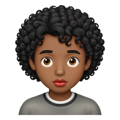 Curly Black hair boy with big lips  sticker