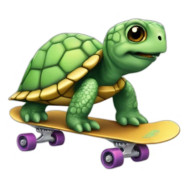 Tortue qui fait du skate sticker