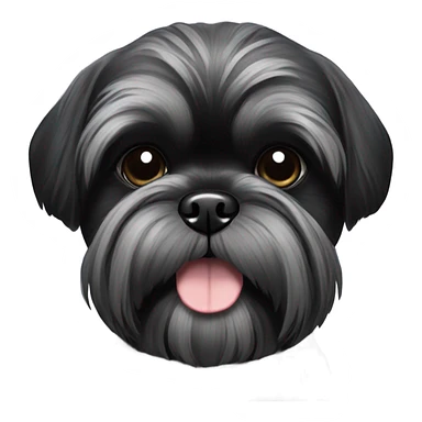 Black shitzu black fur sticker