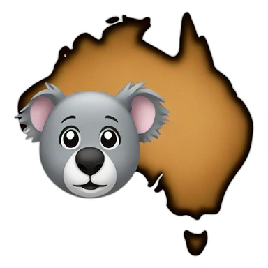 Australia on a map with no flag and a koala in it sticker