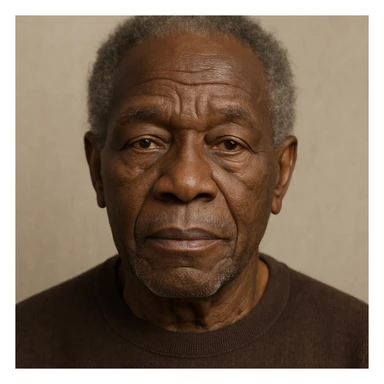 portrait of a Black elderly person, neutral background sticker