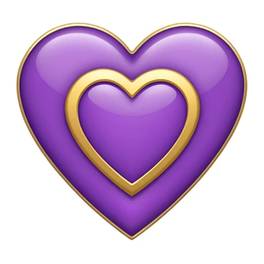 purple heart with a gold outline sticker