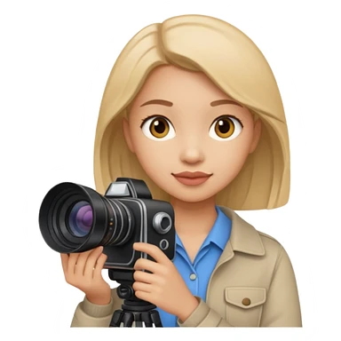 one girl from media production company create a photo sticker