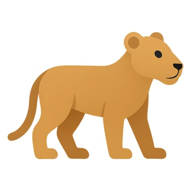 lioness, minimal color icon, simple lines sticker