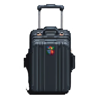 A suitcase with wheels sticker