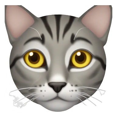 White grey brown black tabby with yellow eyes  sticker