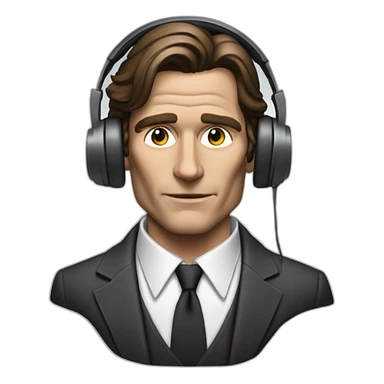 patrick bateman with headphones no smile sticker