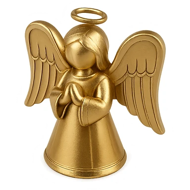 gold metallic angel, stylized, minimalist, smooth finish sticker