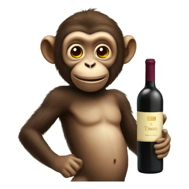 Monkey with wine sticker