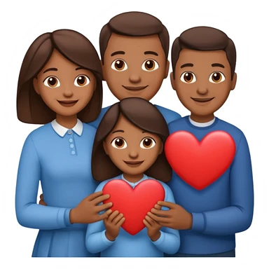 Black family with heart sticker