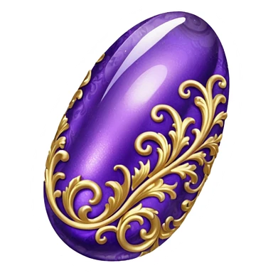 gold and dark purple rococo inflatable puffy nail polish sticker
