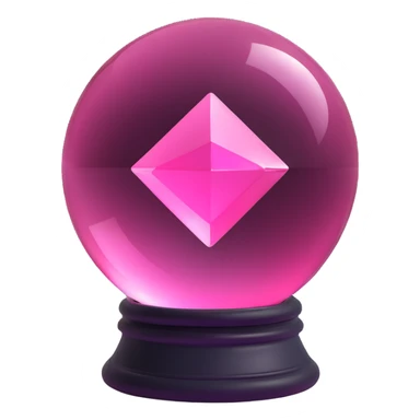 3D gothic crystal ball with pink glow, mystical and elegant sticker