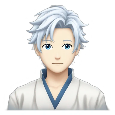 Gojo satoru blue eyes white haur young adult sticker