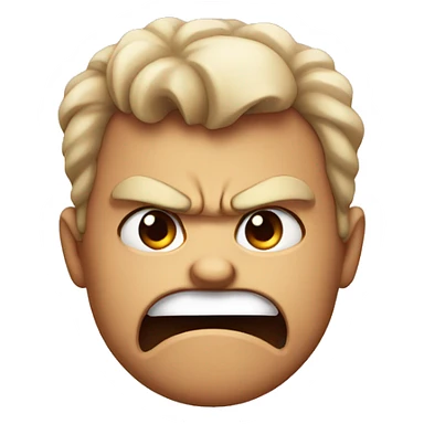 Cute angry face sticker