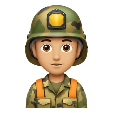 military soldier with camouflage sticker