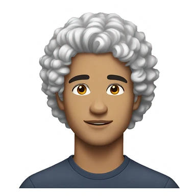 A light skin handsome man with black curly hair with little white hairs and in his 20s sticker