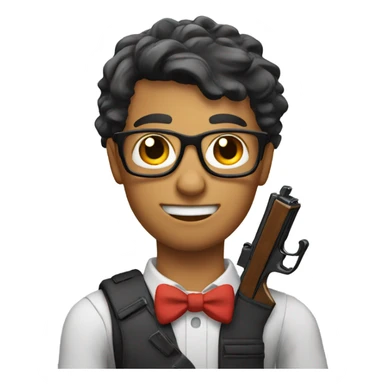 Nerd with gun sticker