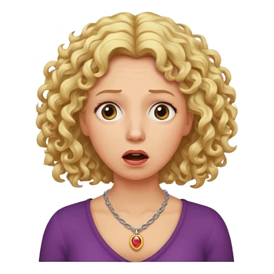 mother with blond curly hair shocked sticker