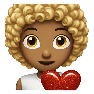 Red glitter heart sticker