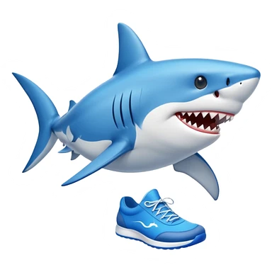 Shark with blue shoes sticker