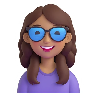 girl with a big cute smile and sunglasses sticker