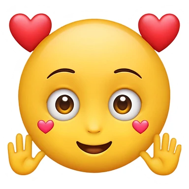 Cute Emoji with silly eyes and hearts sticker