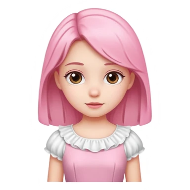 Cute girl wearing a white and pink dress sticker