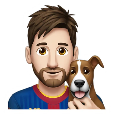 messi con un perro sticker