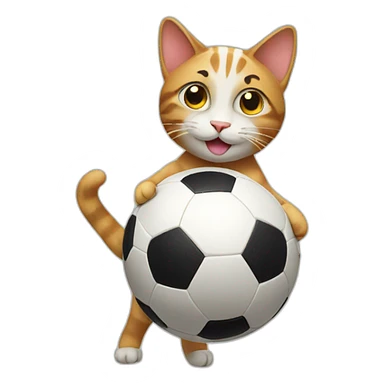 Cat playing soccer sticker