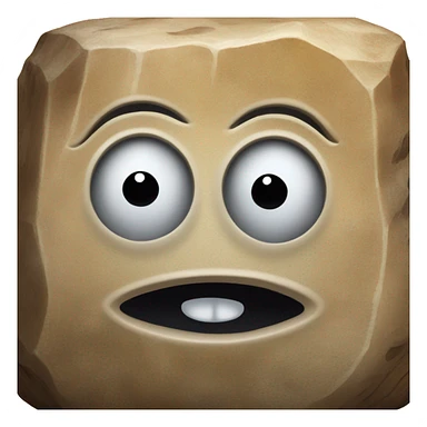 realistic rock with googly eyes sticker