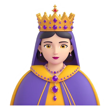 Empress Theodora wearing a jeweled crown and purple cloak sticker