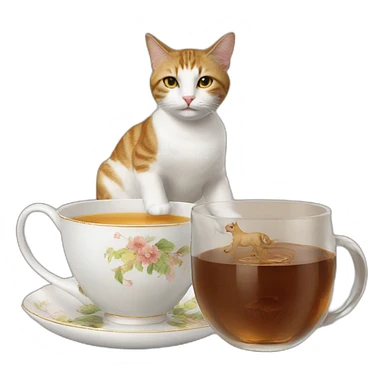 A cat on thé horse sticker