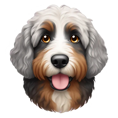 bernedoodle with two different colored eyes sticker