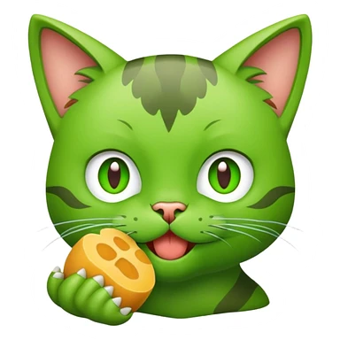 Duolingo eating a cat sticker