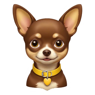 Chihuahua color chocolate con un collar amarillo sticker