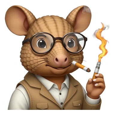 armadillo smoking cigarette whos always coding 24/7 sticker